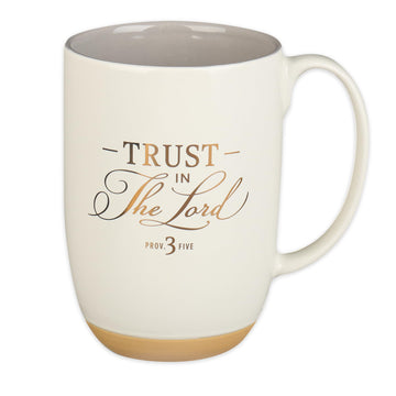 Christian Art Gifts White Clay Base Ceramic Coffee Mug – 15 oz. Lead and Cadmium-free Inspirational Scripture Coffee and Tea Mug for Men & Women with Bible Verse: Trust in the Lord - Trust in the Lord