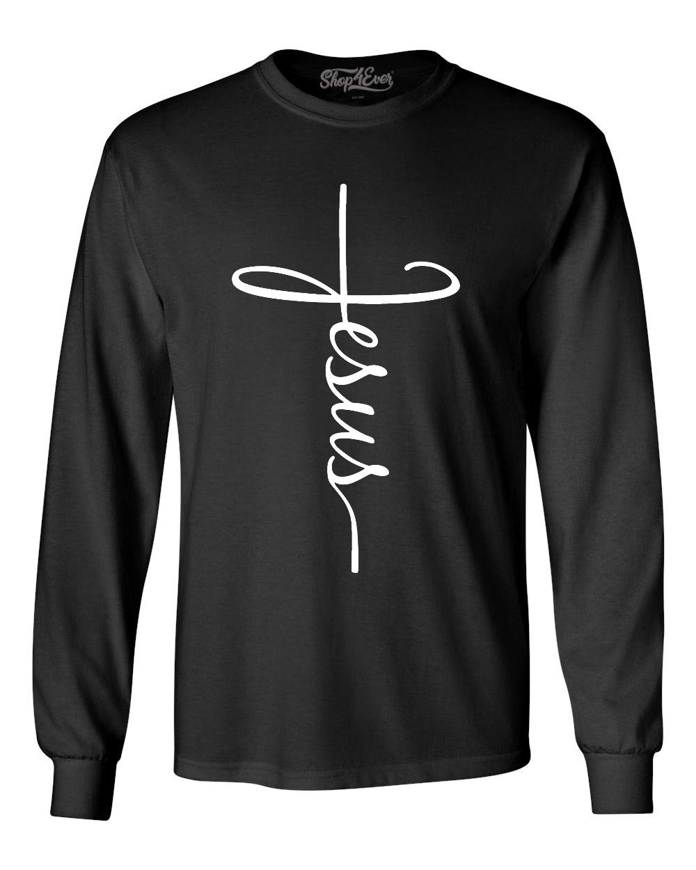 Jesus Cross Script Long Sleeve Shirt