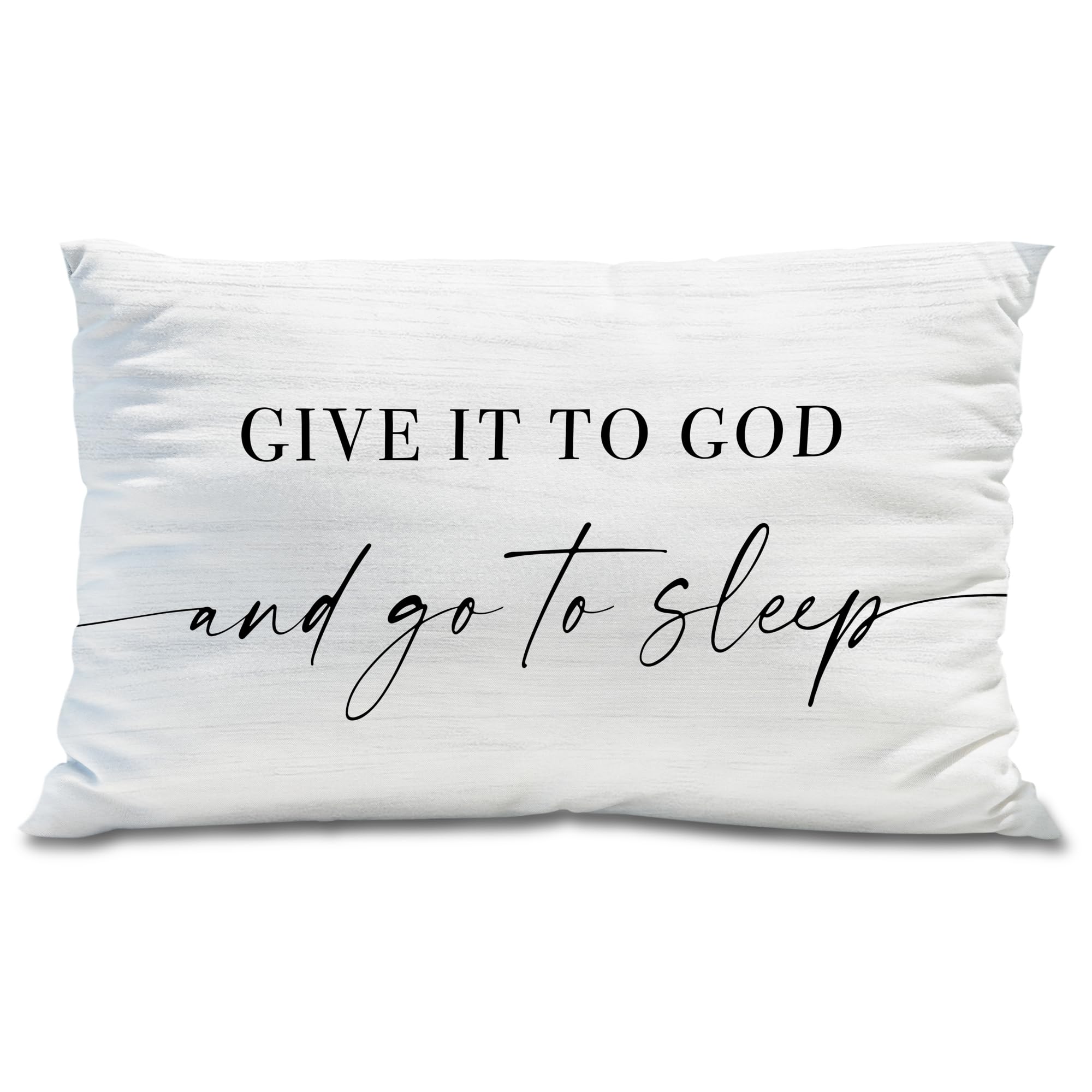 Knibeo Give It to God and Go to Sleep, Decorative Pillows Covers for Bed, Throw Pillows Cover for Bed,12x20 Pillow Cover,Decorative Bed Pillows for Bedroom Room(12x20, White)