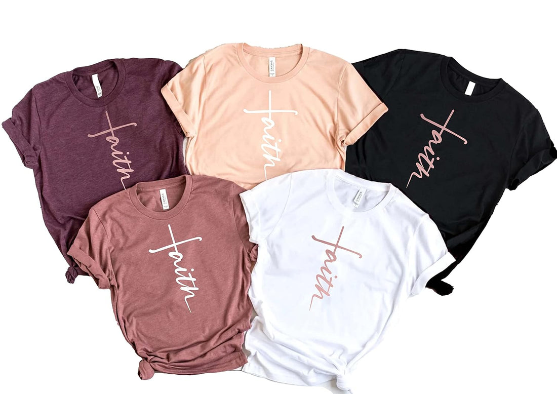 Faith Shirts For Women, Matching Couple Faith T-Shirts, Religious Shirts, Jesus Christian Tshirts, Over Fear Teen Girl Tees, Summer Casual Graphic Tee Tops