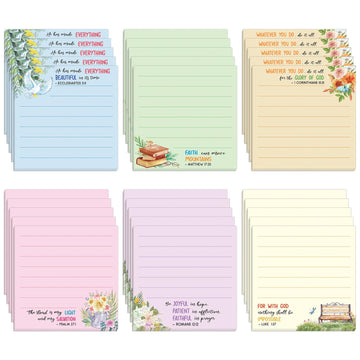 30 Pack Bible Sticky Notes - 600 Sheets Christian Notepads Inspirational Sticky Notes Religious Bible Verse Quotes Notepads for Message Reminder Gifts Diary Lists Schedules Studying Office School