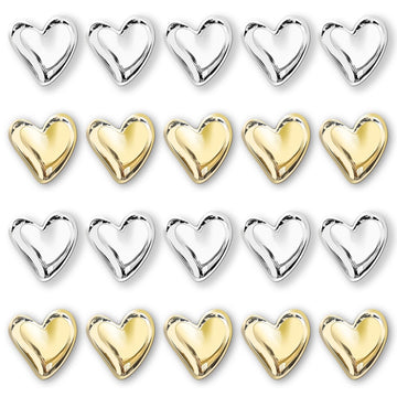 22Pcs Fridge Magnets，Cute Love Heart Decorative Magnets ，Refrigerator Magnets,Whiteboard Magnets, Locker Magnets,Strong Holding Power,Gold and Silver