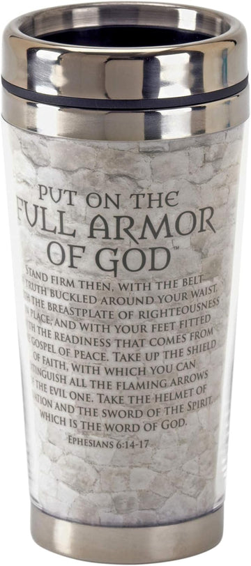 Put on The Full Armor of God 16 Oz Stainless Steel Travel Mug with Lid