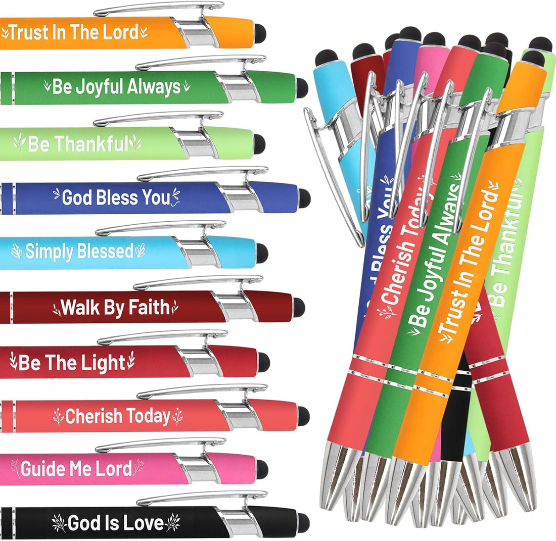 Fancy Land Christian Pens Scripture Ballpoint Pen Religious Pen with Inspirational Bible Verse for Christmas Women Men Colleague Coworker Office Favors 10 PCS