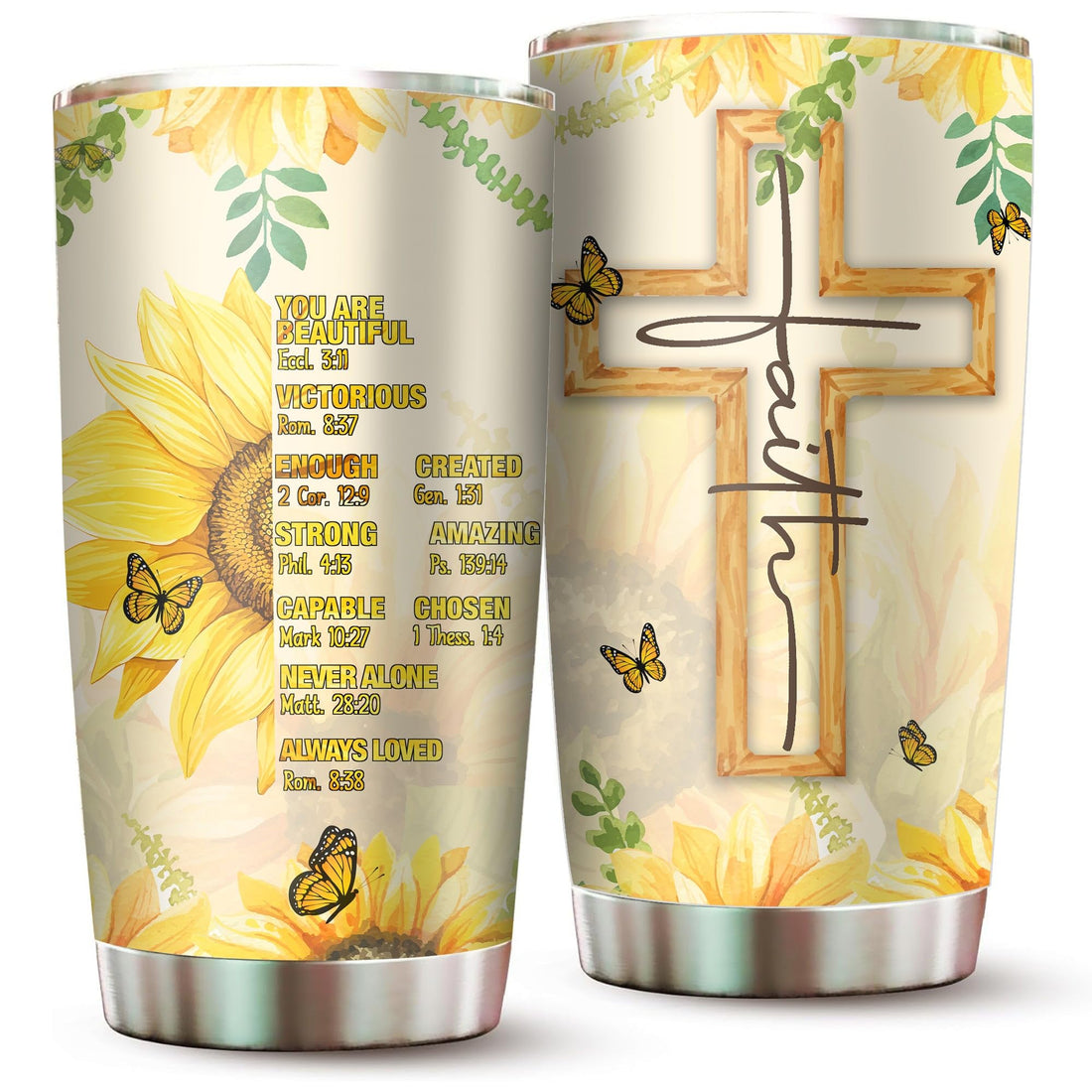 Christian Gifts for Women Faith - Christian Tumblers for Women Bible Gifts - Christian Tumbler Religious Gifts Spiritual Encouragement Inspirational Gifts for Women Stainless Steel Tumbler 20oz