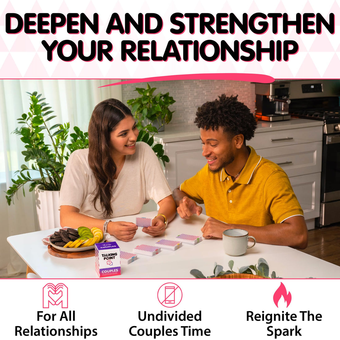 TALKING POINT CARDS Deepen Your Connection with 200 Fun & Engaging Conversation Cards for Couples - Build Intimacy, Strengthen Your Bond & Reignite Romance – Perfect Adult Card Game for Date Nights