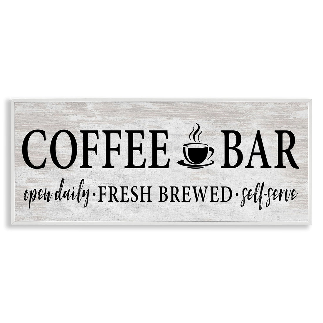 Stupell Industries Coffee Bar Cafe Sign Rustic Pattern Kitchen, Design by Lettered and Lined