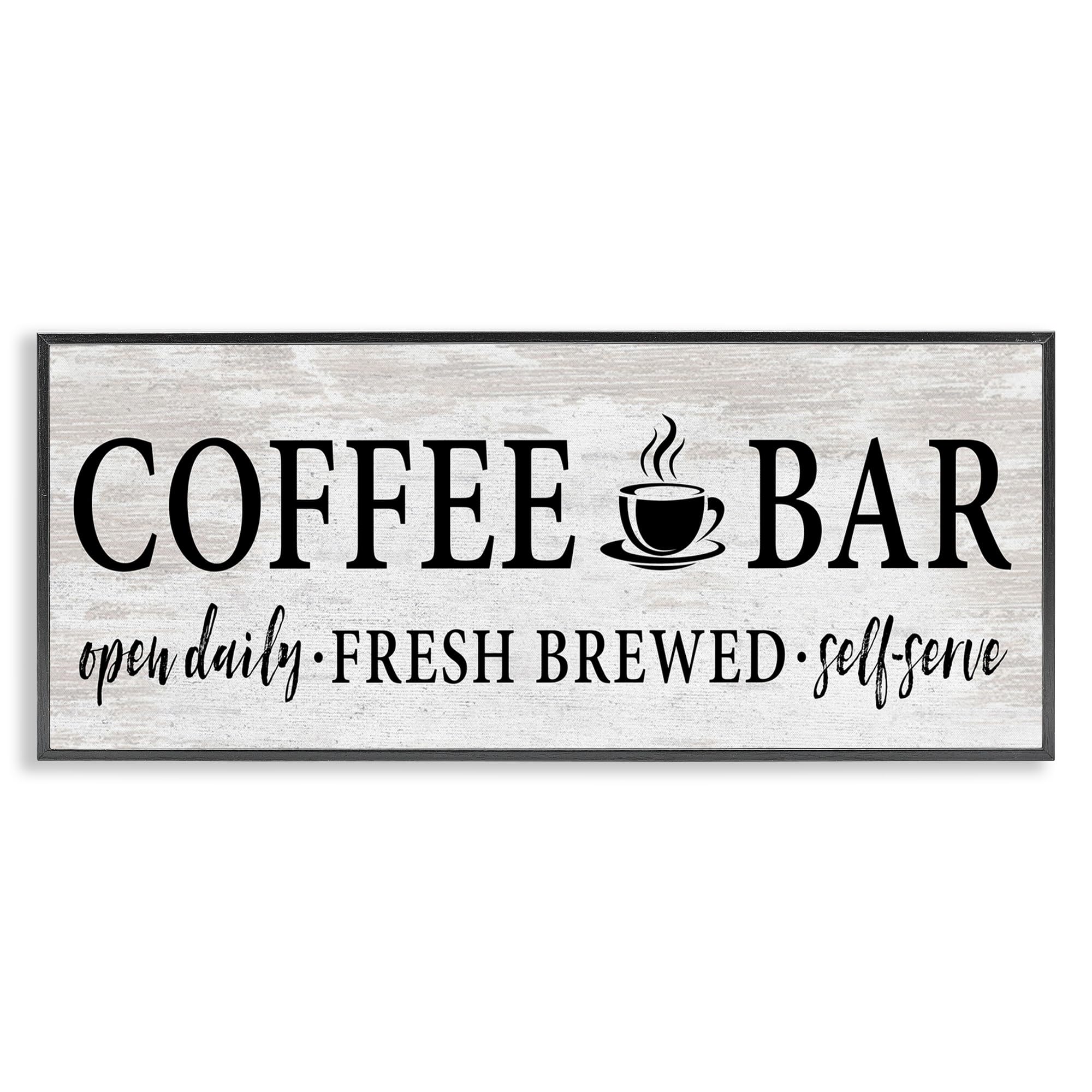 Stupell Industries Coffee Bar Cafe Sign Rustic Pattern Kitchen, Design by Lettered and Lined