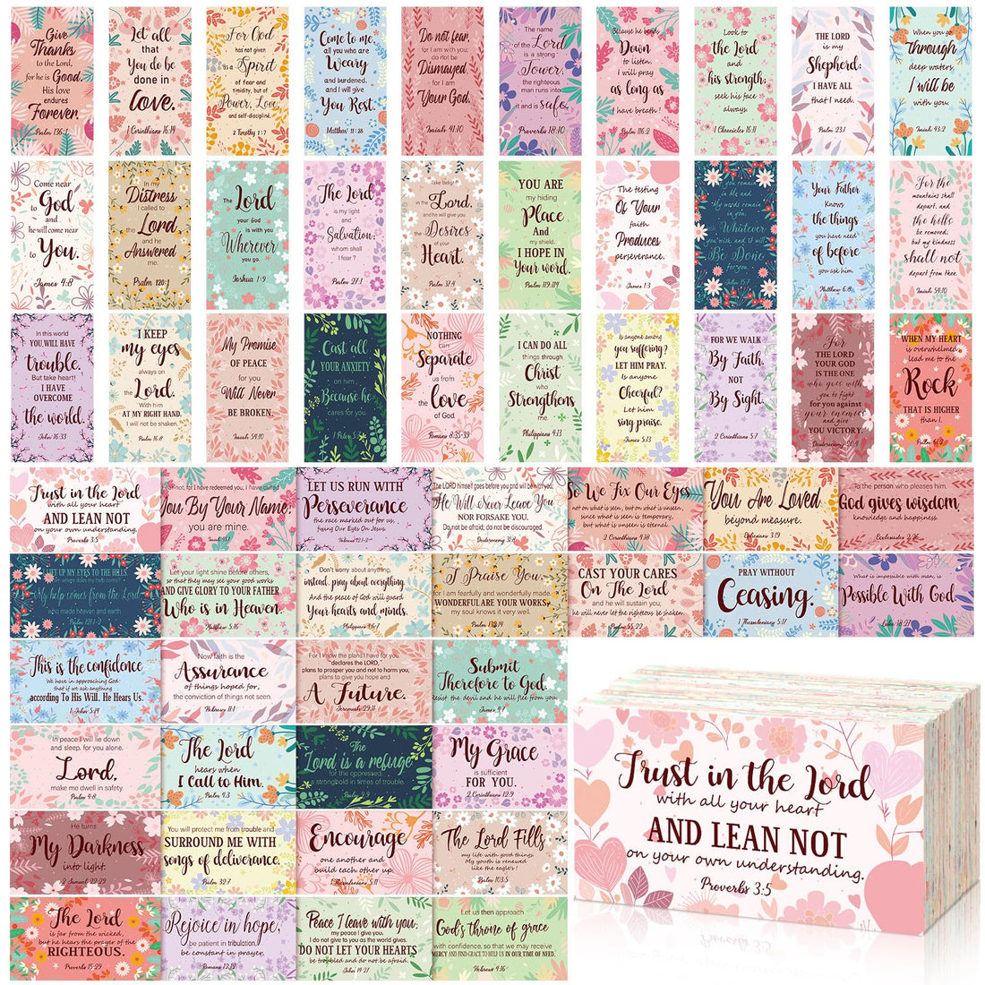 Estune 480 Pcs Bible Verse Cards with Full Scripture Encouraging Prayer Cards Inspirational Scripture Cards Religious Cards Christian Motivational for Women Men Christmas Gifts(Classic Style)